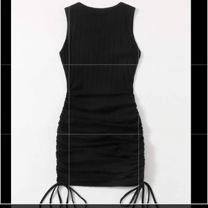 Black cut sleeve mini dress